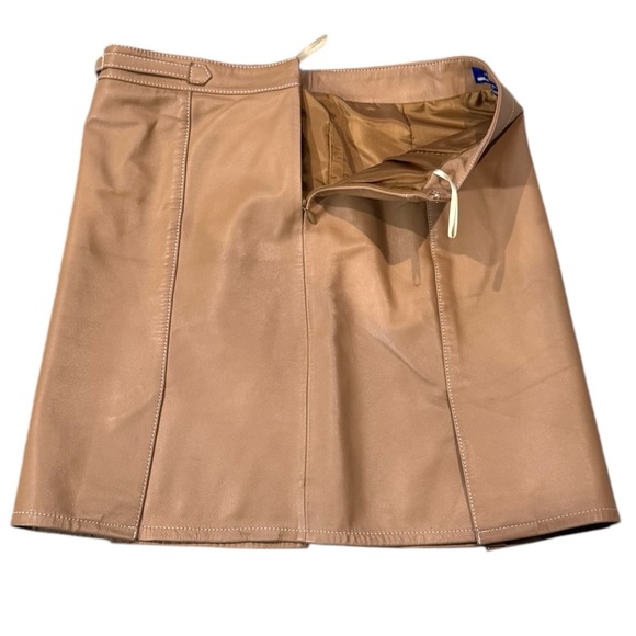 Burberry Leather Skirt Caramel Brown 38 - Picture 3 of 14